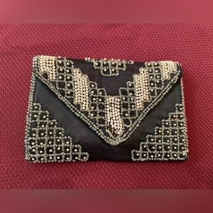 Vintage beaded clutch with mirror